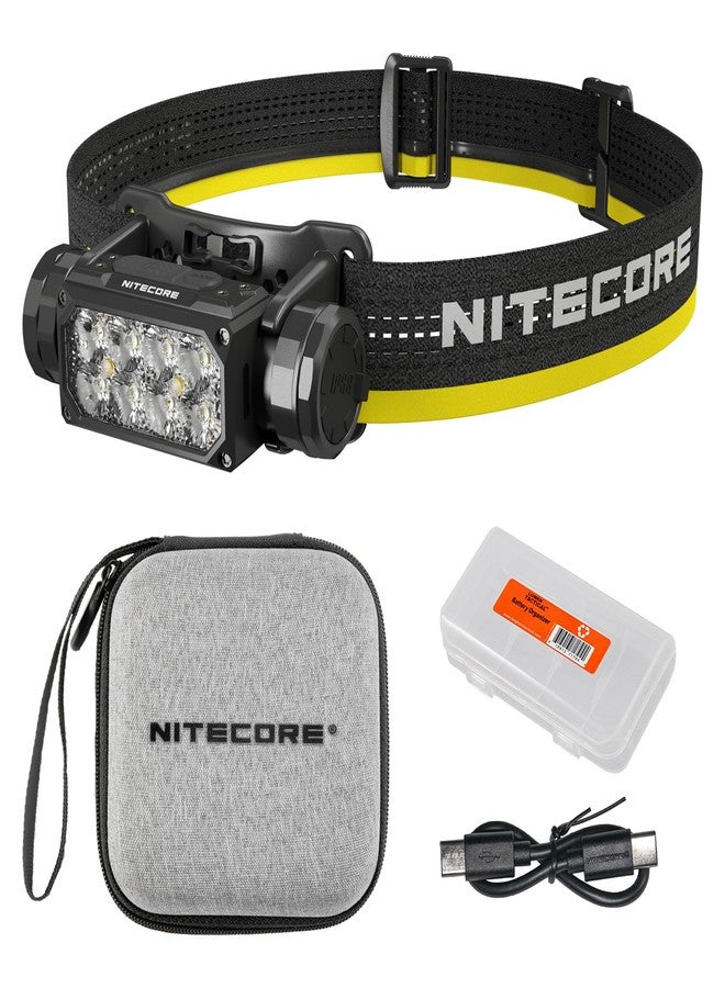 Nitecore HC65 UHE Headlamp, 2000 Lumen Max Heavy Duty Metal, USB-C Rechargeable with White, Red, and Reading Lights for Camping, Hiking, Hunting, and Industrial Works with LumenTac Organizer (Black) - Image 1
